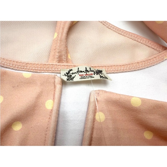 Free People Women’s S FP Intimately Romance In Rome Bodysuit Peach Scoop Neck - Picture 6 of 10